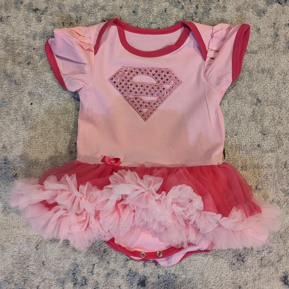 Baby Girls Pink Superman Halloween Costume Tutu Dress 12-18M NEW